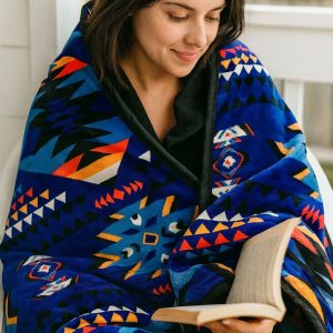 2ply Plush Blanket Tucson Navy