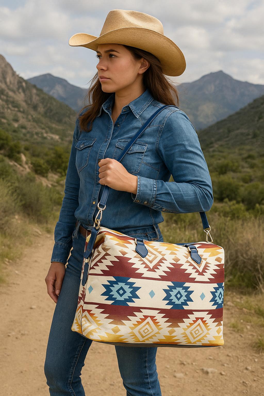 Southwest Printed Duffle Bag – Dakota Beige