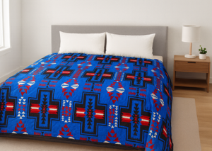 2ply Plush Blanket Santa Fe Blue