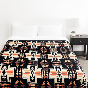 2ply Plush Blanket Santa Fe BLK/BRWN