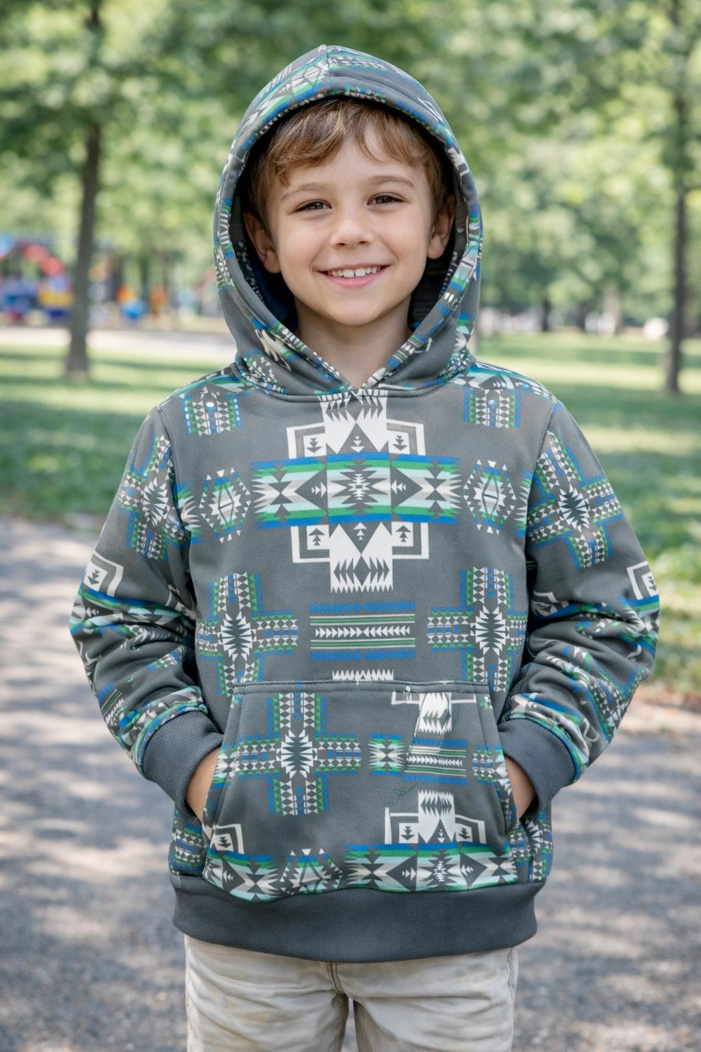 Kids Sherpa Lined Hoodie 100% Polyester with Dual Front Pockets