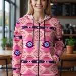 Adult Flannel Sherpa Jacket,Dakota Pink