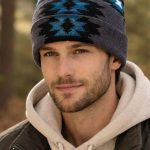 Southwest Design Beanie – Dark Gray Turquoise BEN-25
