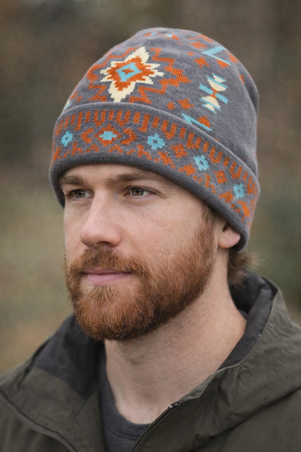 Gray Southwest Beanie –BEN-35