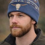 Navy Longhorn Skull Beanie – Southwest Design-BEN-32